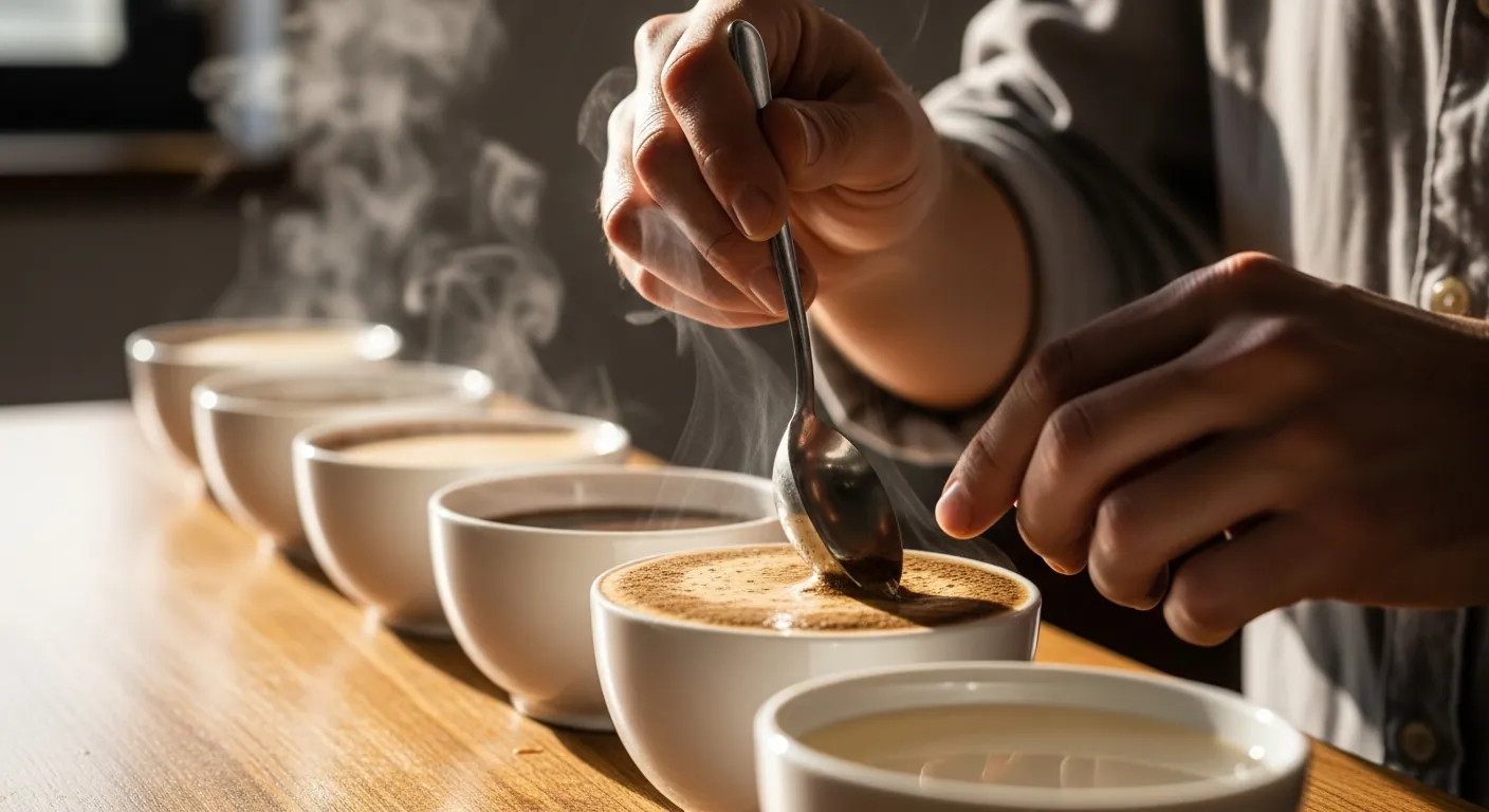 Sesja cuppingowa w palarni Aura Beans