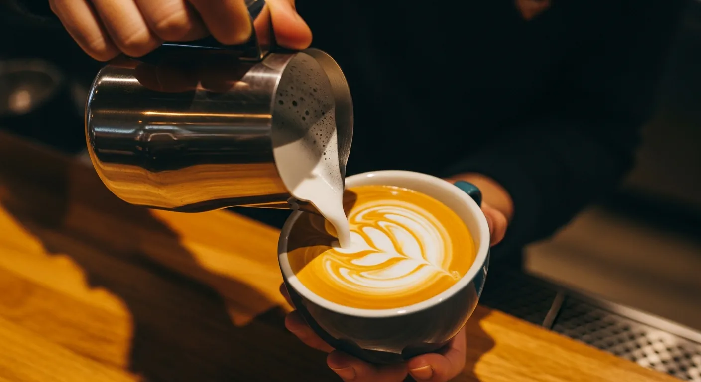 Latte art - sztuka wzorów na kawie